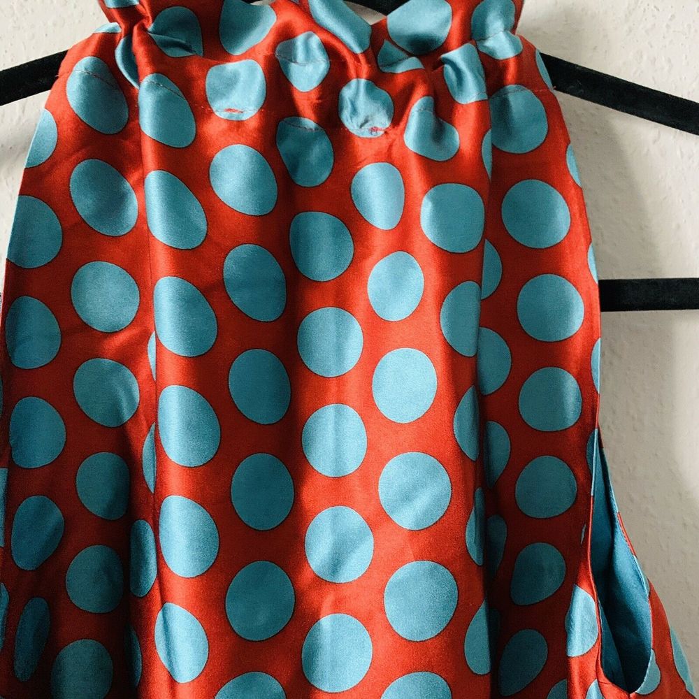Hale Bob Scarf Top Teal Blue Copper Polka Dot - Picture 7 of 9